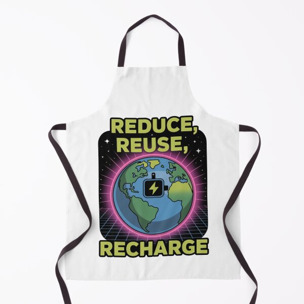 Item preview, Reduce Reuse Recharge — Retro Synthwave Neon Earth Battery Renewable Energy Environmental Graphic Tee designed and sold by proearth2022.
