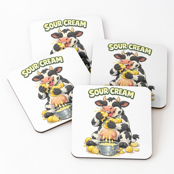 Item preview, Sour Cream Funny Cow Cartoon – Lemon Pun Cute Animal Meme Design designed and sold by AuraloomAtelier.