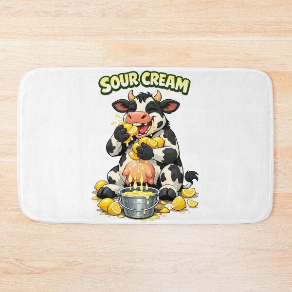 Item preview, Sour Cream Funny Cow Cartoon – Lemon Pun Cute Animal Meme Design designed and sold by AuraloomAtelier.