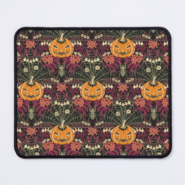 Item preview, Surreal Halloween Garden Gothic Pumpkin Spider Eyeball Pattern in Dark designed and sold by NoemiMarozsan.