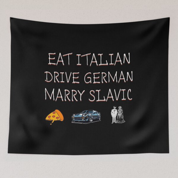 Item preview, Funny Quote Car Humor Premium Tri-Blend EAT ITALIANDRIVE GERMAN MARRY SLAVIC  designed and sold by stylboutique.