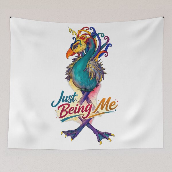 Item preview, Live Full Colour-Inspirational Colourful Bird Watercolour Illustration.. Just Being Me  designed and sold by Live Full Colour.
