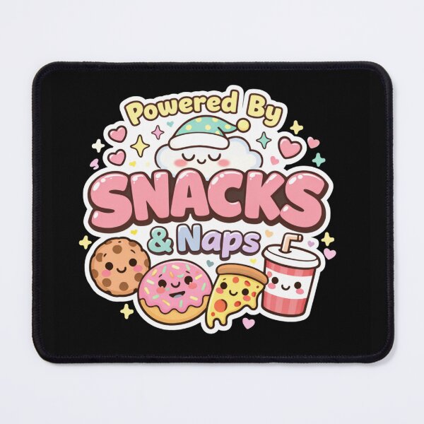Item preview, Powered by Snacks & Naps – Funny Lazy Food Lover Humor Design designed and sold by rushaib.