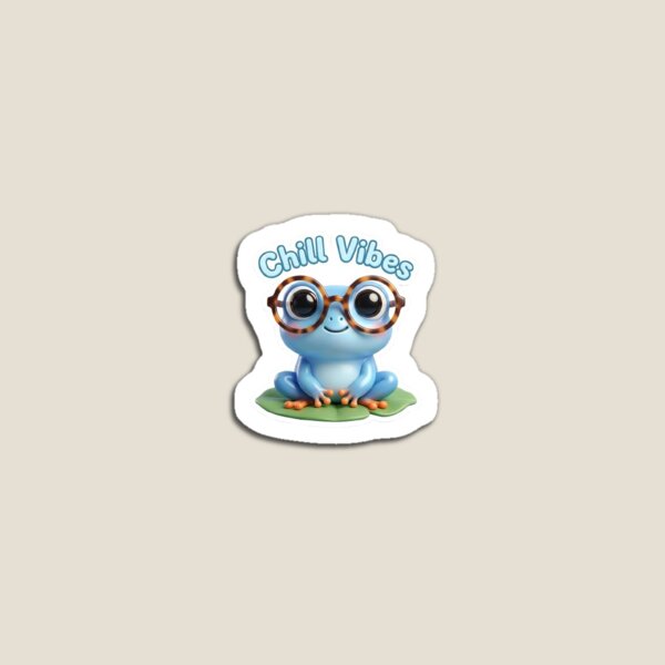 Item preview, Chill Vibes Frog Sticker | Blue Aesthetic Frog designed and sold by SainiArt19.