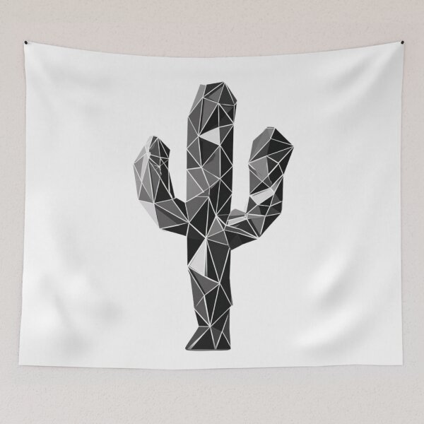 Item preview, Bold Geometric Cactus Black | Minimalist Desert Plant Art designed and sold by TypoArtPrints.