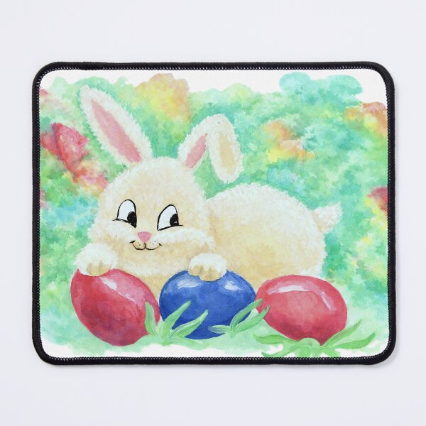 Item preview, Cheerful Bunny and Colorful Eggs designed and sold by Serene Strokes Art.