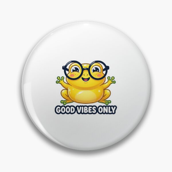Item preview, Good Vibes Only Frog Sticker | Yellow Happy Frog designed and sold by SainiArt19.