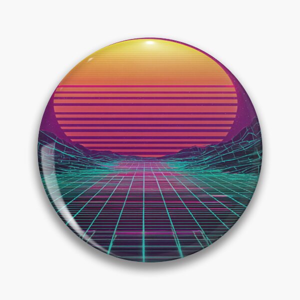 Artikelvorschau, Retro 80er Synthwave Grid Sunset Ästhetik entworfen und verkauft von NicolasGlowArt.