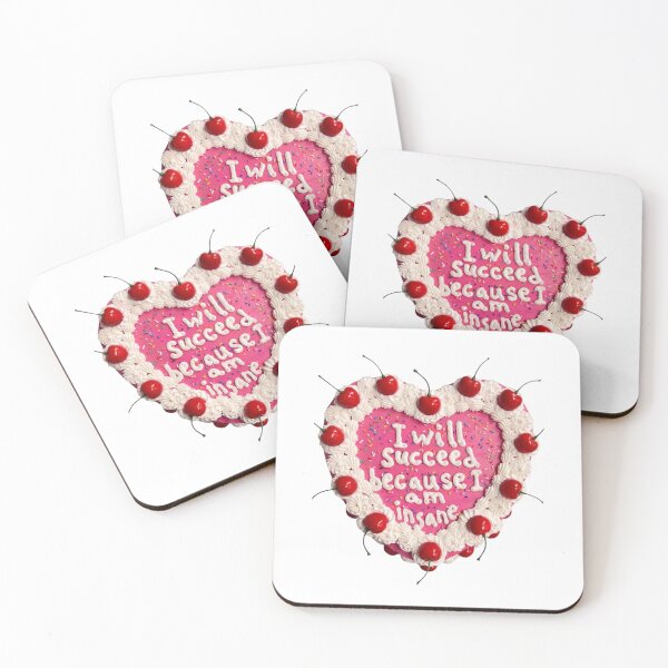 Item preview, I Will Succeed Because I Am Insane | Pink Heart Cherry Cake designed and sold by taylortails.