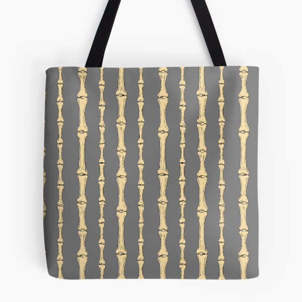 Item preview, Finger Bone Stripe - Surreal Gothic Anatomy Pattern in Charcoal Grey designed and sold by NoemiMarozsan.