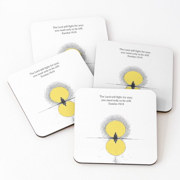 Item preview, Exodus 14:14 Bible Verse | The Lord Will Fight for You | Be Still Scripture | Christian Minimalist Faith Art designed and sold by QuietBibleLines.