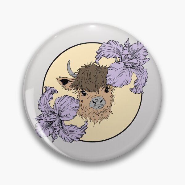 Item preview, Minimalistic fluffy cow with flowers designed and sold by Pamelarts.