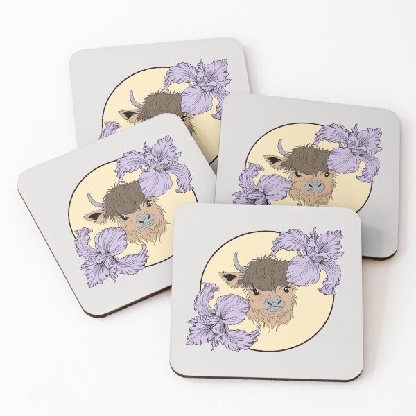 Item preview, Minimalistic fluffy cow with flowers designed and sold by Pamelarts.