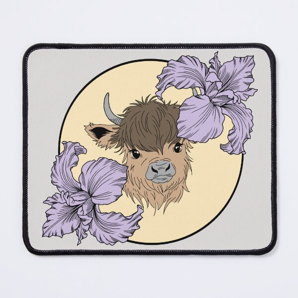 Item preview, Minimalistic fluffy cow with flowers designed and sold by Pamelarts.