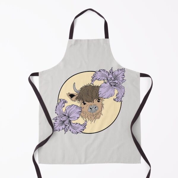 Item preview, Minimalistic fluffy cow with flowers designed and sold by Pamelarts.