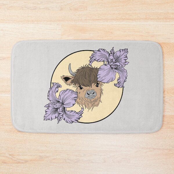 Item preview, Minimalistic fluffy cow with flowers designed and sold by Pamelarts.