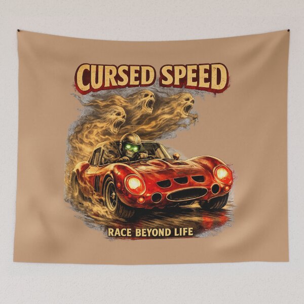 Item preview, Cursed Speed Vintage Racing Car Art designed and sold by Retro Arabica.