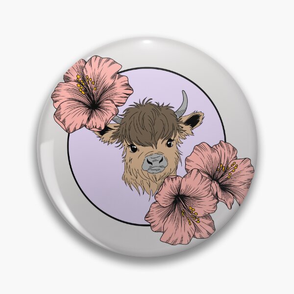 Item preview, Minimalistic fluffy cow with flowers designed and sold by Pamelarts.