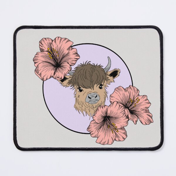 Item preview, Minimalistic fluffy cow with flowers designed and sold by Pamelarts.