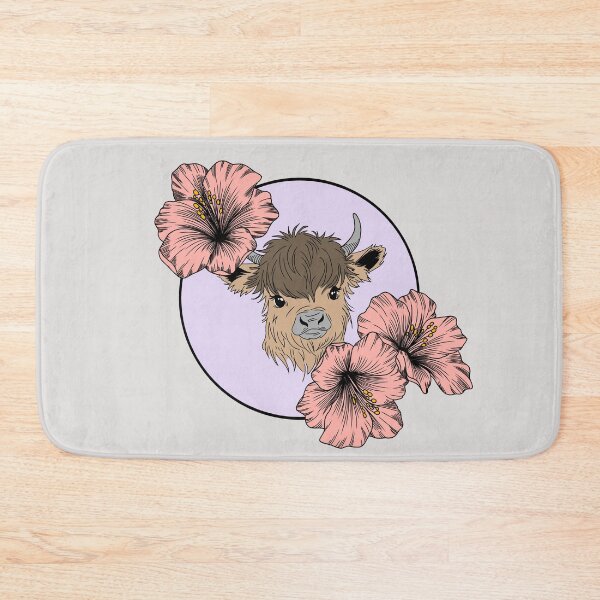 Item preview, Minimalistic fluffy cow with flowers designed and sold by Pamelarts.