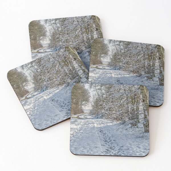 Item preview, Serene Winter Path through Snow-Covered Trees designed and sold by ShotsbyDesiree.