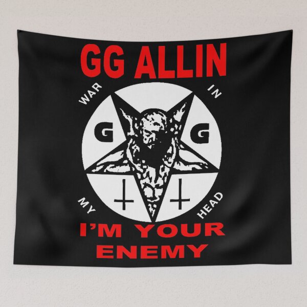 Item preview, GG Allin War In My Head Pentagram Scum Punk Art designed and sold by Cat-butt-shirts.
