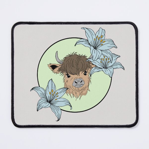 Item preview, Minimalistic fluffy cow with flowers designed and sold by Pamelarts.