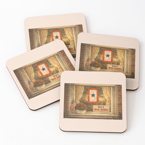 Item preview, WWII Home Front Window – Blue Star & War Bonds designed and sold by Novel Works Studio.