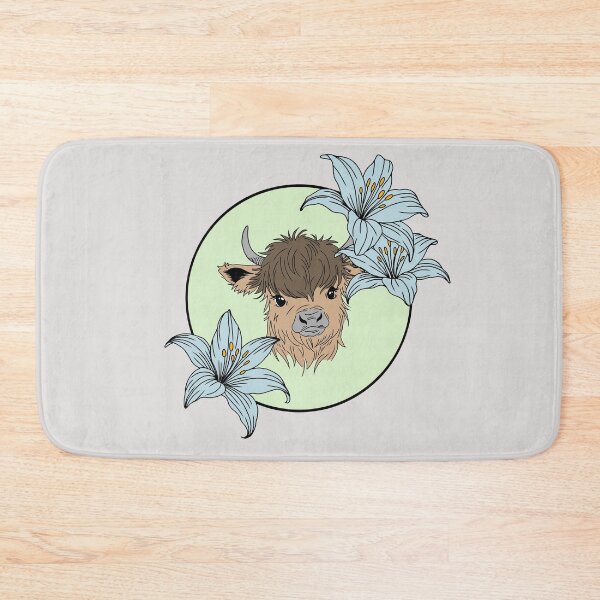 Item preview, Minimalistic fluffy cow with flowers designed and sold by Pamelarts.