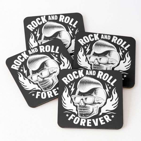 Item preview, Rockabilly Skull Pompadour Rock And Roll Forever Retro designed and sold by Cat-butt-shirts.