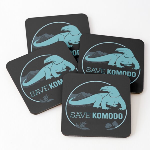 Item preview, Komodo Dragon & Padar Island: Minimalist Turquoise Logo Art. Save the Komodo designed and sold by Heidelberg89.
