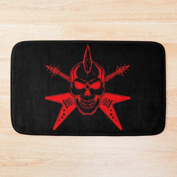 Item preview, Red Rock Skull Crossed Guitars Heavy Metal Thrash Art designed and sold by Cat-butt-shirts.