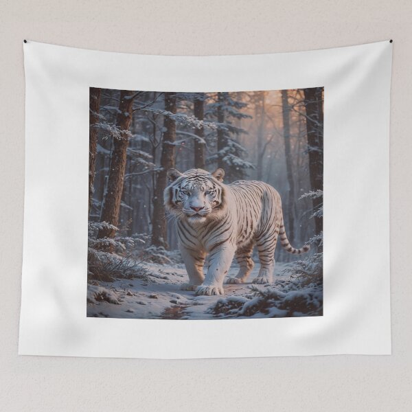 Item preview, White Tiger in Snowy Forest designed and sold by BeautifulVirtues.