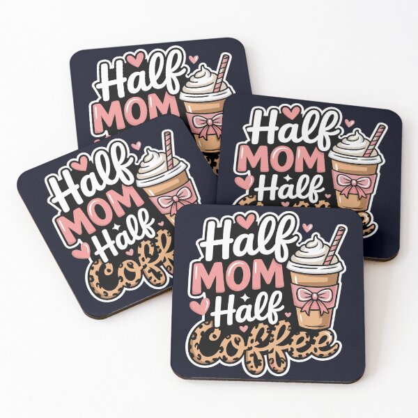 Item preview, Half Mom Half Coffee Cute Leopard Design designed and sold by madtoyman.