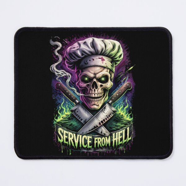 Item preview, Service From Hell Punk Chef Skull Kitchen Horror designed and sold by Cat-butt-shirts.