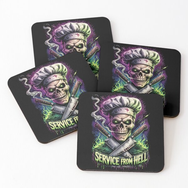 Item preview, Service From Hell Punk Chef Skull Kitchen Horror designed and sold by Cat-butt-shirts.