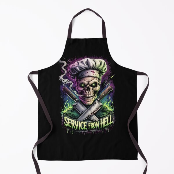 Item preview, Service From Hell Punk Chef Skull Kitchen Horror designed and sold by Cat-butt-shirts.