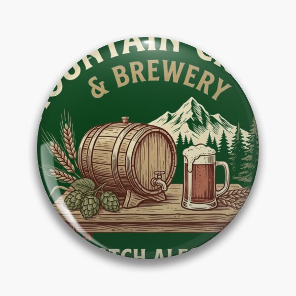 Item preview, Mountain Craft Brewery - Small Batch Ales & Lagers - Vintage Alpine Beer Logo designed and sold by FarDesign.