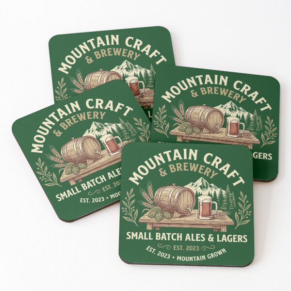 Item preview, Mountain Craft Brewery - Small Batch Ales & Lagers - Vintage Alpine Beer Logo designed and sold by FarDesign.