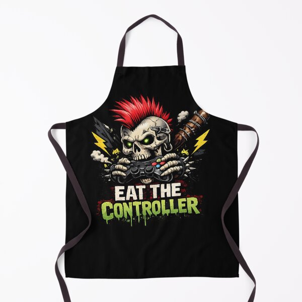 Item preview, Eat The Controller Punk Gamer Skull Rage Quit Art designed and sold by Cat-butt-shirts.