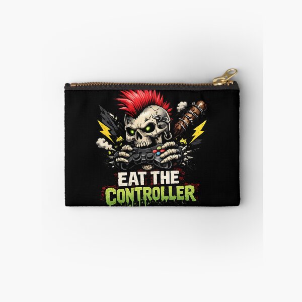 Item preview, Eat The Controller Punk Gamer Skull Rage Quit Art designed and sold by Cat-butt-shirts.