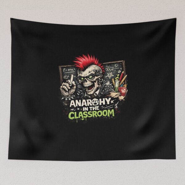 Item preview, Anarchy in the Classroom Punk Teacher Skull Science designed and sold by Cat-butt-shirts.