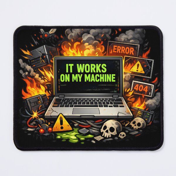 Item preview, It Works On My Machine Funny DevOps Chaos designed and sold by Cat-butt-shirts.