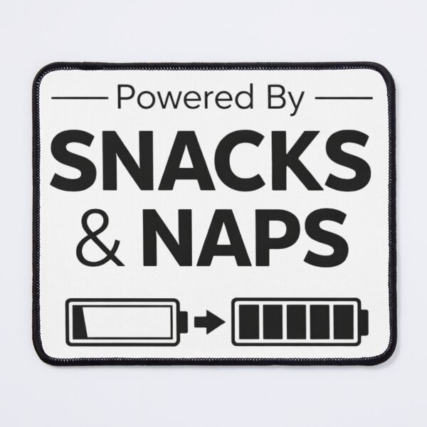 Item preview, Powered by Snacks & Naps – Funny Lazy Food Lover Humor Design designed and sold by rushaib.
