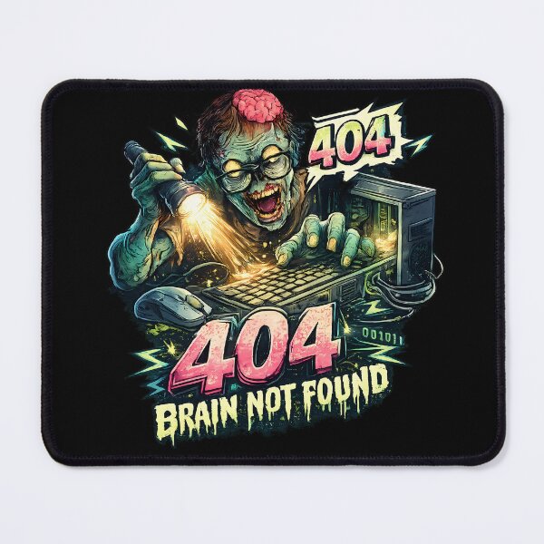 Item preview, 404 Brain Not Found Funny Zombie Programmer Geek designed and sold by Cat-butt-shirts.