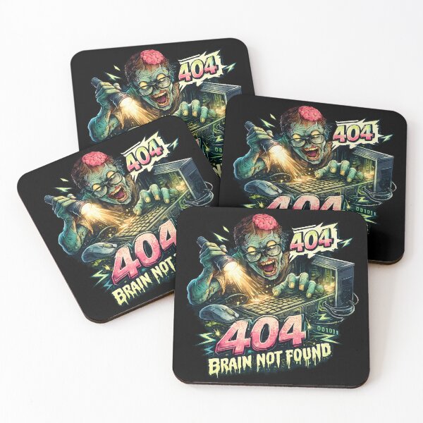 Item preview, 404 Brain Not Found Funny Zombie Programmer Geek designed and sold by Cat-butt-shirts.