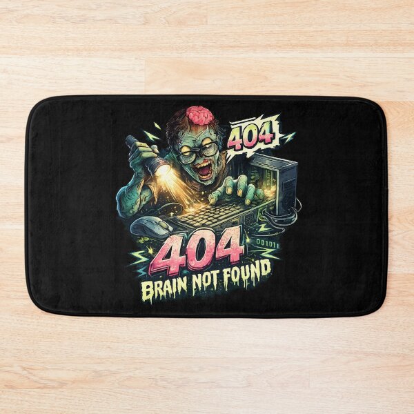 Item preview, 404 Brain Not Found Funny Zombie Programmer Geek designed and sold by Cat-butt-shirts.