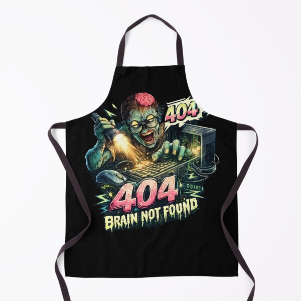 Item preview, 404 Brain Not Found Funny Zombie Programmer Geek designed and sold by Cat-butt-shirts.
