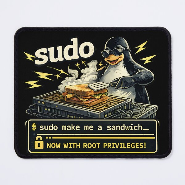 Item preview, Sudo Make Me A Sandwich Linux Tux xkcd Joke designed and sold by Cat-butt-shirts.