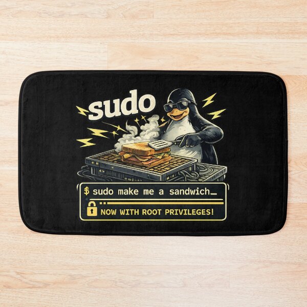 Item preview, Sudo Make Me A Sandwich Linux Tux xkcd Joke designed and sold by Cat-butt-shirts.